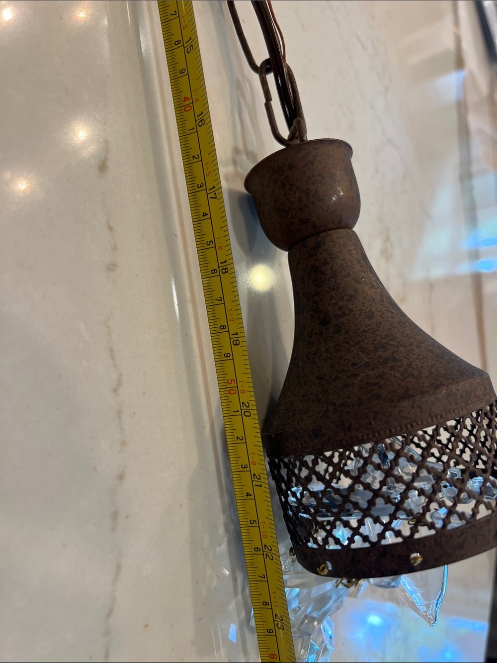 Two Arhaus Crystal Pendant Light Chandelier - Picture 5 of 7
